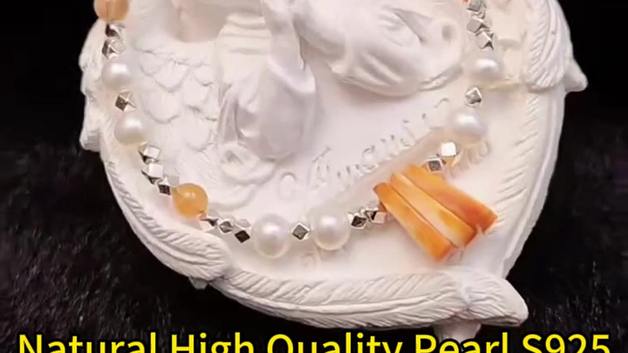 GN-20241017-02 Natural High Quality Pearl S925 Silver Bead Agate Bracelet Healing Gift