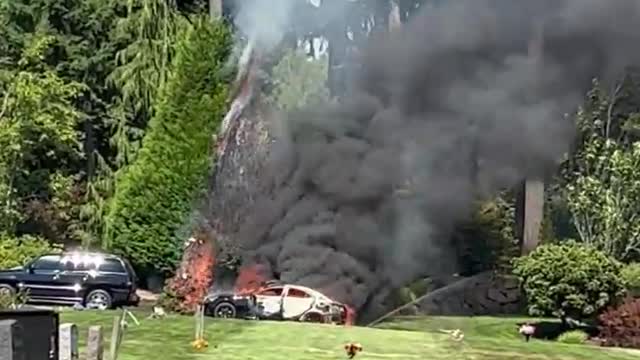 Aftermath Of Car Bombing At Mountain View Cemetery In Auburn, Washington