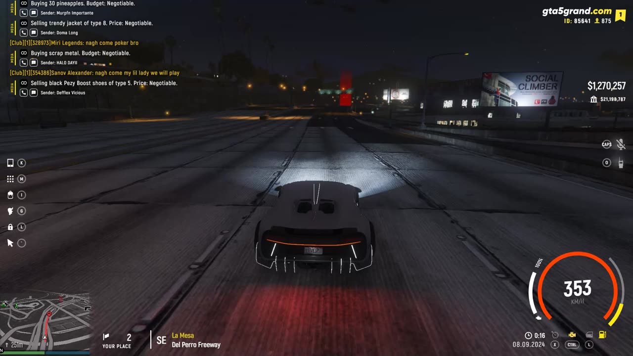 GTA V - Grand RP EN1 - Bugatti Chiron - Corrida de Rua de 08-09-2024 - 00:15 - Sargento Rodrigues