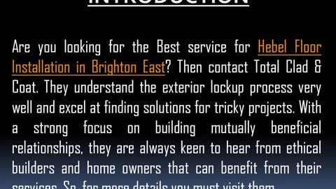 Best service for Hebel Floor Installation in Brighton East