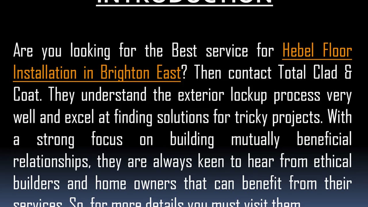 Best service for Hebel Floor Installation in Brighton East
