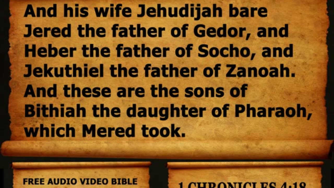 Bible Book 13. 1 Chronicles Complete 1-29, King James Version (KJV) Read Along Bible