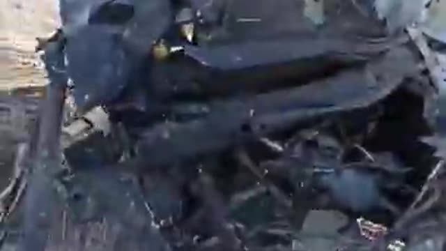 Wreckage of a downed Su-25 of the Ukrainian Air Force in the Kherson region