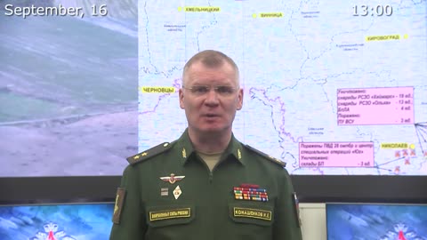 (9/16/2022) RUSSIAN DEFENCE MINISTRY REPORT ON THE SPECIAL MILITARY OPERATION IN UKRAINE