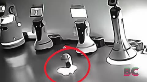 Small robot convinces 12 larger robots to leave work and come home with it