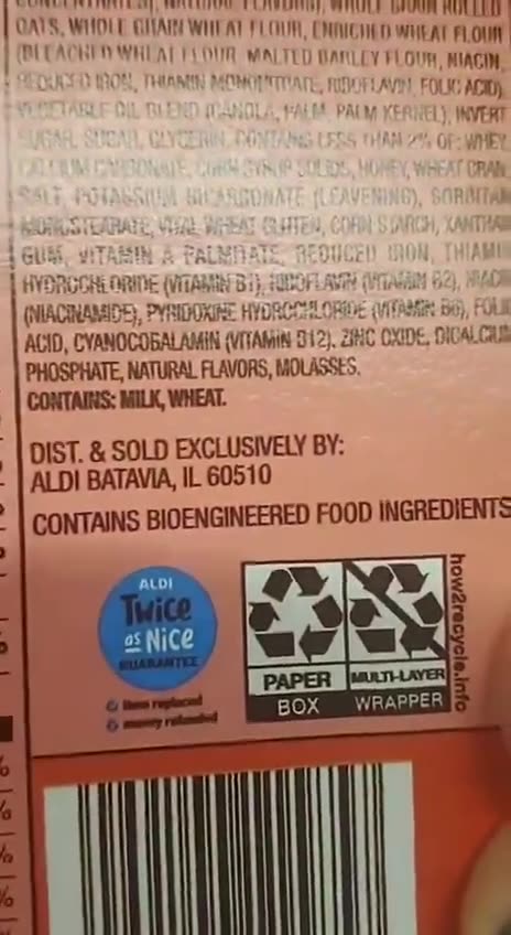 ALDI Products containe bioengineering food ingredients