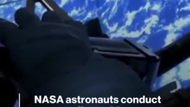 NASA astronauts conduct spacewalk outside the International Space Station