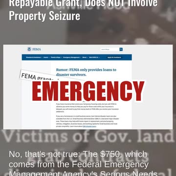 Fact Check: $750 FEMA Aid For Helene Victims Is NOT Loan; Does NOT Involve Property Seizure -- Grant