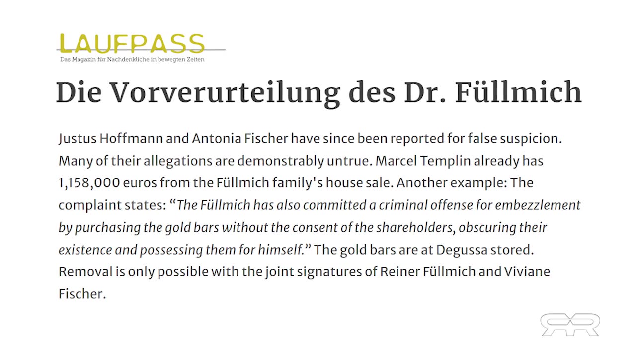 The Illegal Kidnapping and Persecution of Reiner Fuellmich