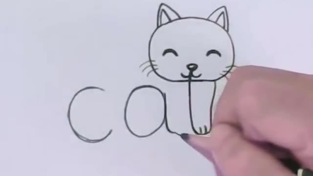 How to turn written words for cats into Cartoon Cat. Step by step learning