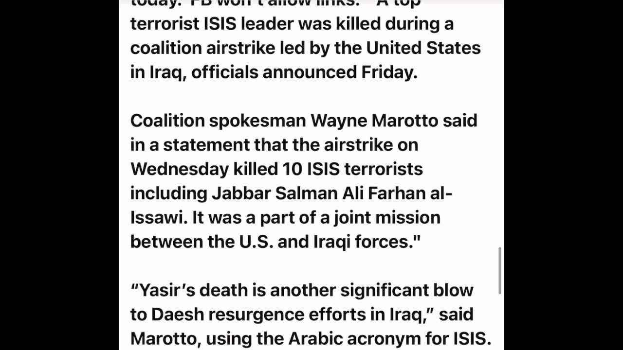 TOP ISIS LEADERS KILLED. BIDEN SILENT. Media silent.