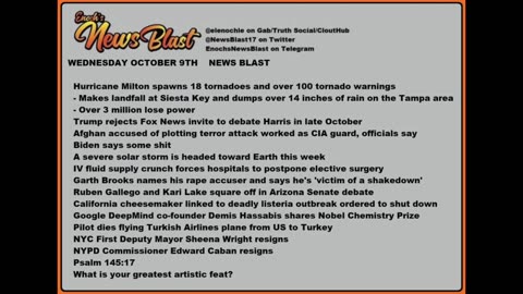 Wednesday, October 9, 2024 News Blast