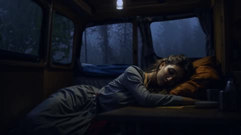 Goodbye Insomnia With Heavy RAIN Sound | Rain Sounds On Old Roof In Foggy Forest At Night ,Relax