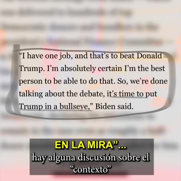 BIDEN LLAMÓ A «PONER A TRUMP EN LA MIRA»