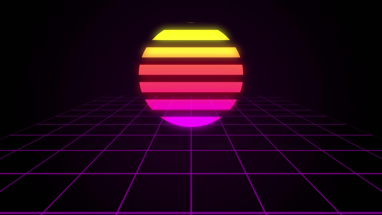 Sunrise and grid relax #synthwave 4k