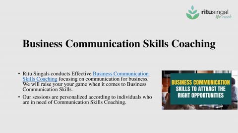 Business Communication Skills Coaching at Ritu Singal