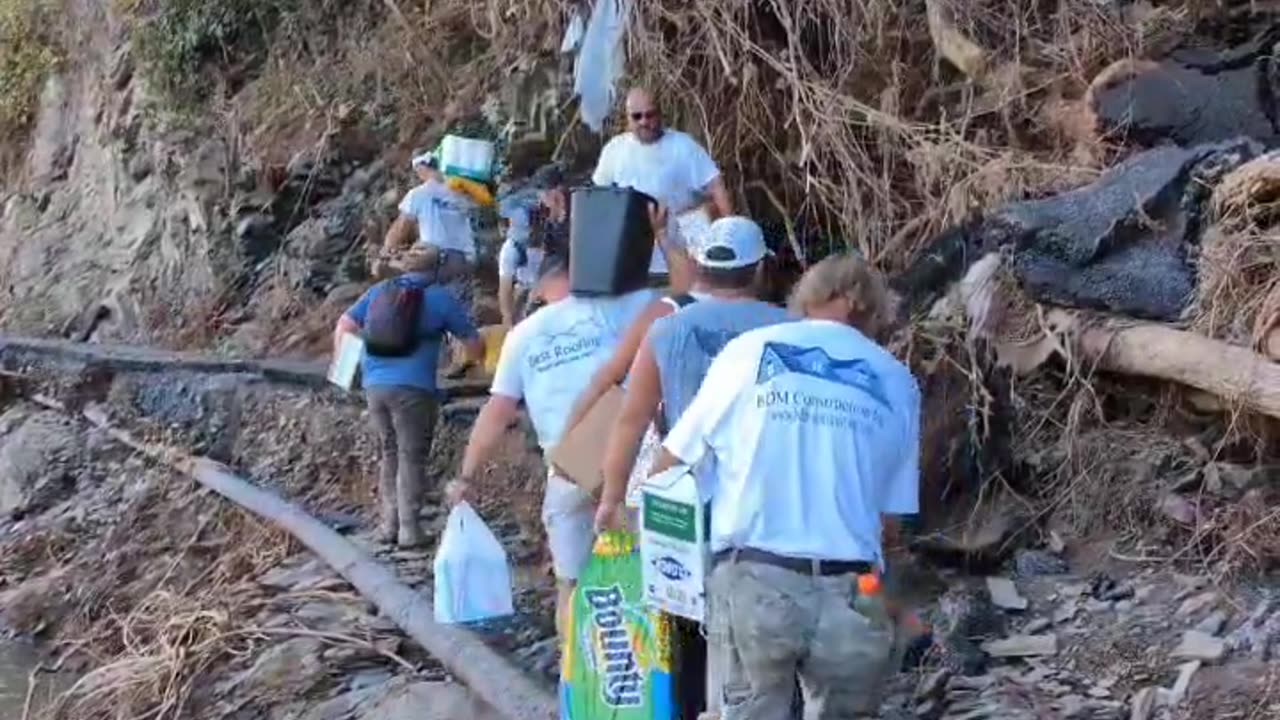 Americans hiking to bypass FEMA and get to others in need. ❤️ Doesn't get more