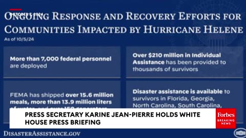 'We Are Sparing No Resource Here'- White House Decries Misinformation About Federal Hurricane Relief