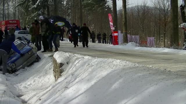 Rally Car Rescued from Ditch