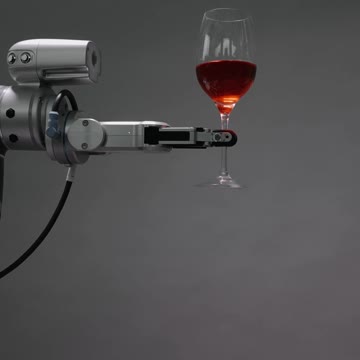 A robot holding a wine glass HD