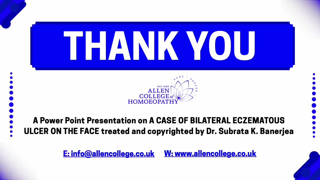 ACH - CASE PPT - D006-ECZEMATOUS ULCER IN CHEEK-SJ