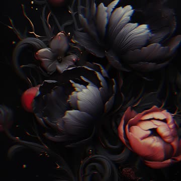Dark Flowers | Black Flowers | Black and Red | Gothic Art | Digital Art | AI Art #darkflowers #AIart