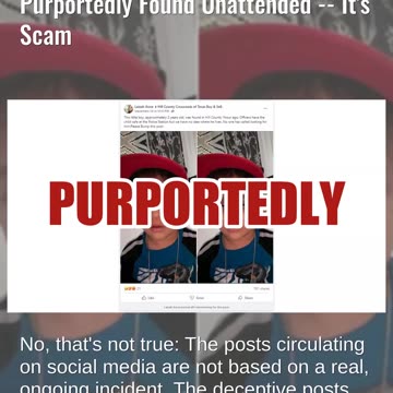 Fact Check: Bumping Post Will NOT Help Identify 2-Year-Old Boy Found Unattended -- It's A Scam