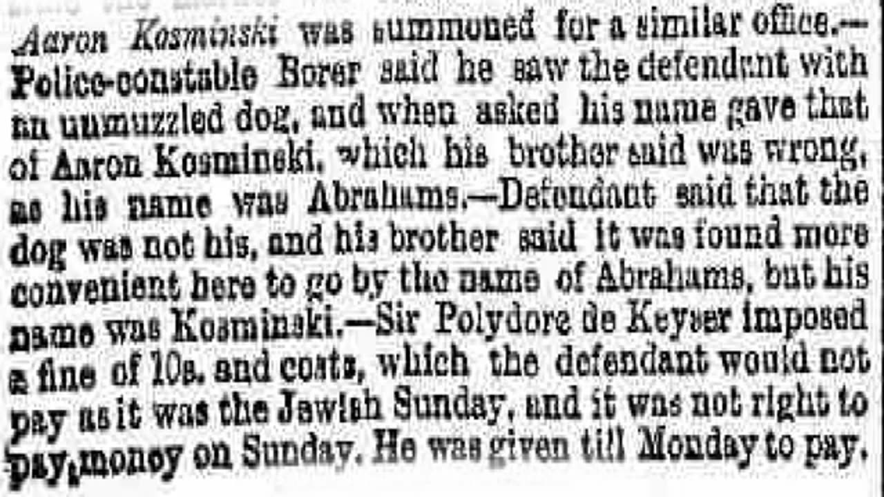 Aaron Kosminski - Jack The Ripper Prime Suspect?