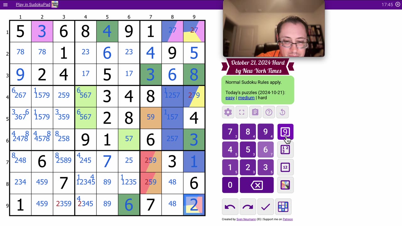 Sudoku 2024 10 21 hard