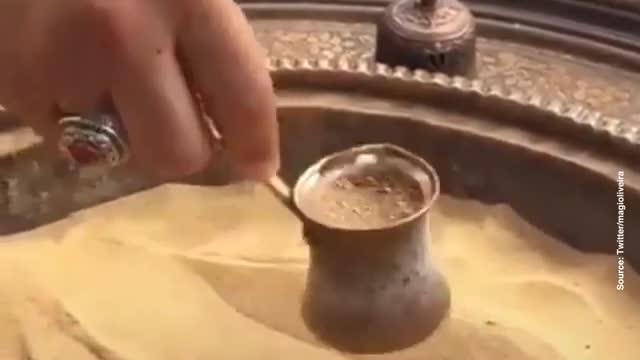 Turkish coffee heated up through sand!