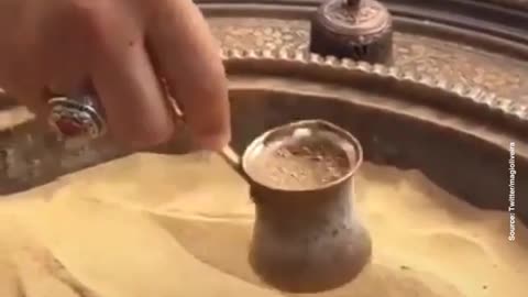 Turkish coffee heated up through sand!