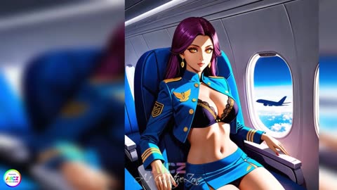 AI Anime Girl Lookbook: Stunning Airline Stewardess Outfit - Episode 03