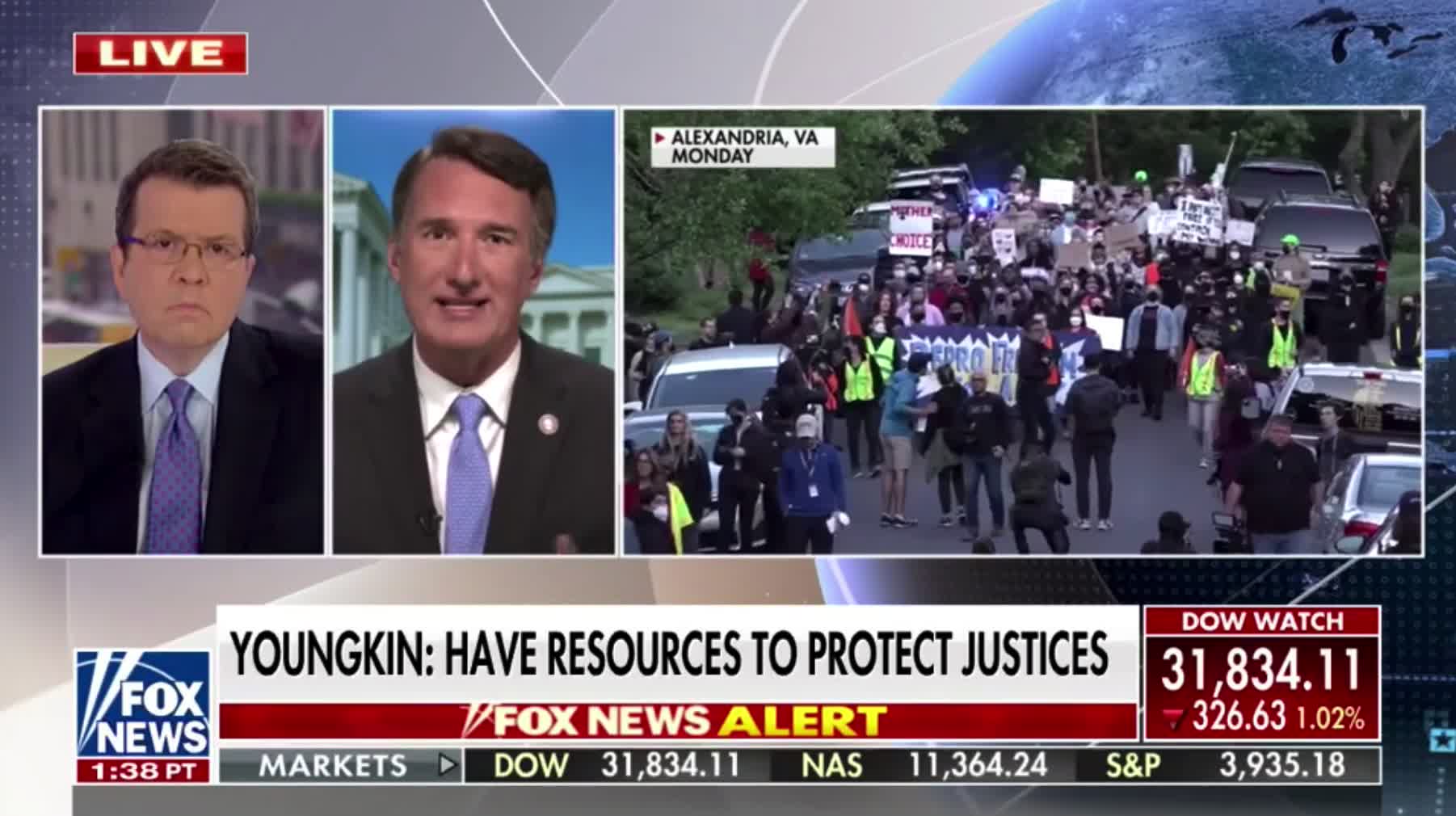 Virginia Gov. Glenn Youngkin on whether the protests at Supreme Court justices' homes are illegal