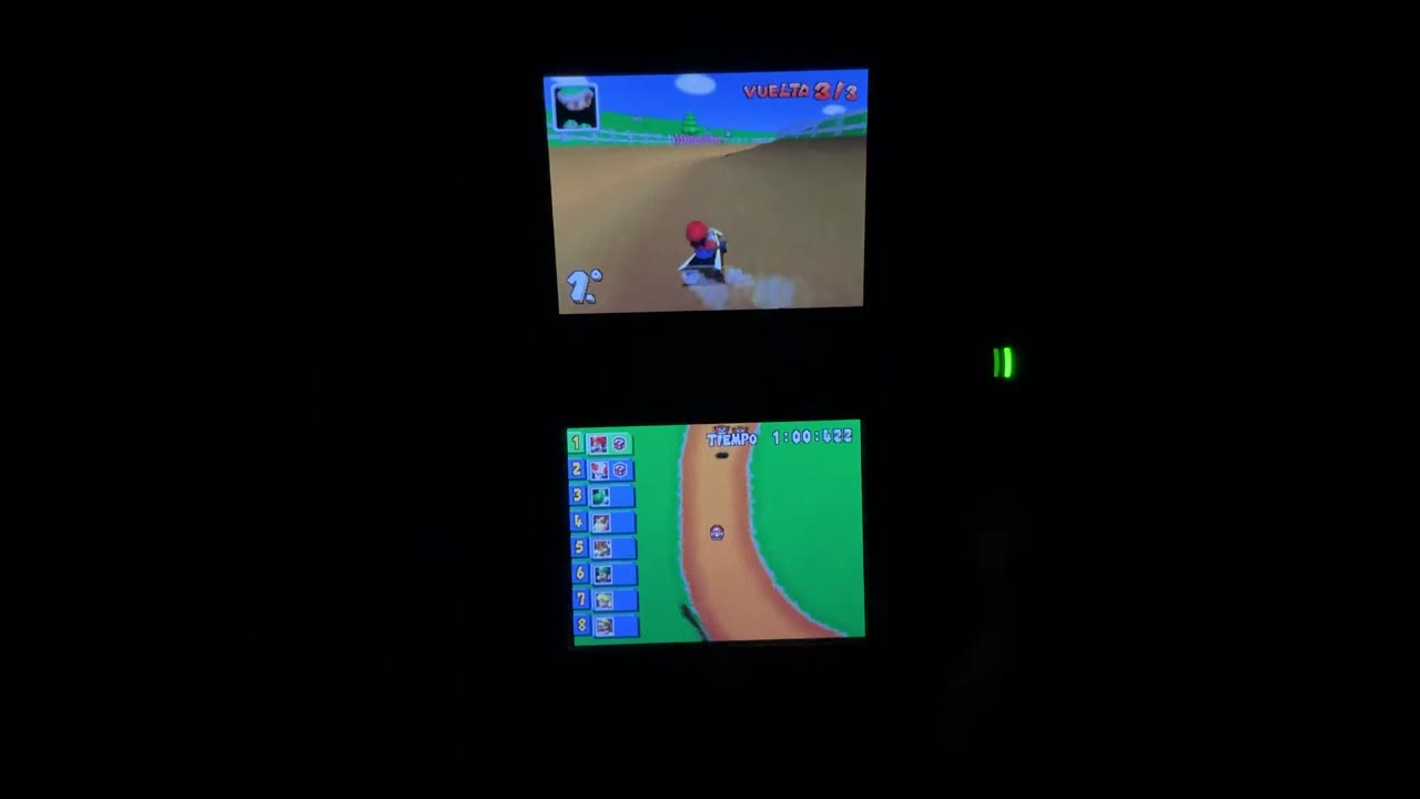 0266-Jugando: mariokart ds, n64 granja mu-mu, copa caparazón, 150cc, grand prix retro