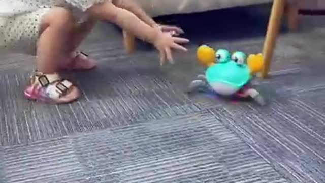 Cute baby. Funny video.