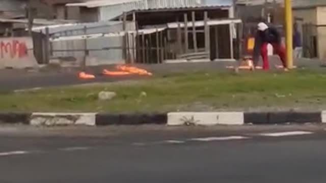 Motorists petrol-bombed and stoned