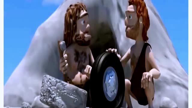 Primitive man is a funny cartoon