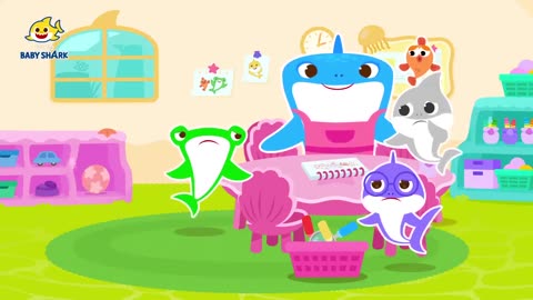 Thief Baby Shark Has Stolen Our Colors! _ Baby Shark at Kindergarten