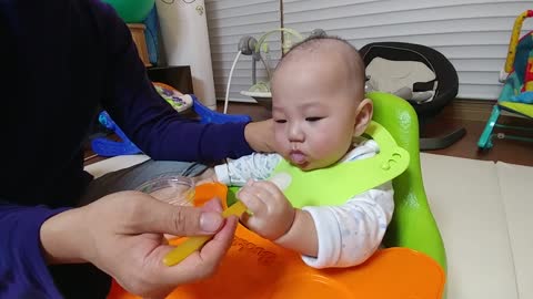 Eating baby food