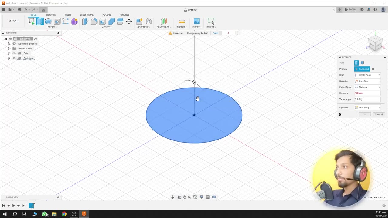 Extrude tool _ Fusion 360 Course for Beginners _ Class 06