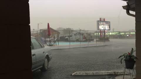 Insane Downpour in Texas with Lightning