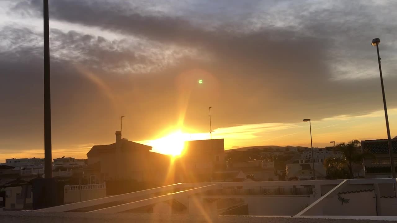 Beautiful sunset view Spain Alicante Rosales today