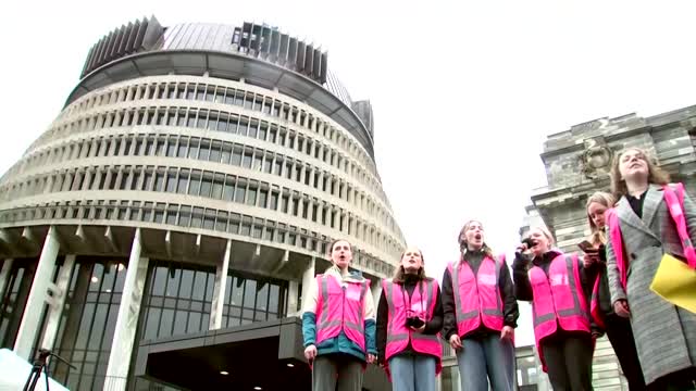 New Zealand students stage climate change protest