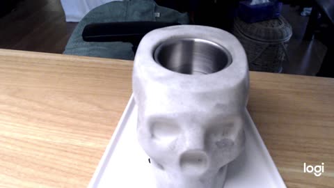 skull tabletop fire pit
