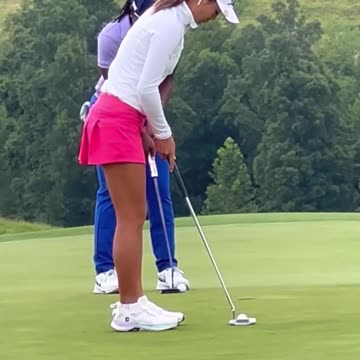 Practicing putting game #golf #put #puts #putting #wedge #athlete #professional #green #hole