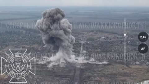 Russian ODAB-1500 and FAB-3000 strikes on Ukrainian positions in Vovchansk