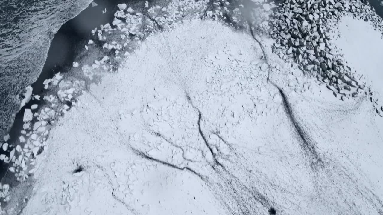 Waves breaking over ice
