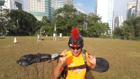 BASE JUMP at KL tower in Malaysia