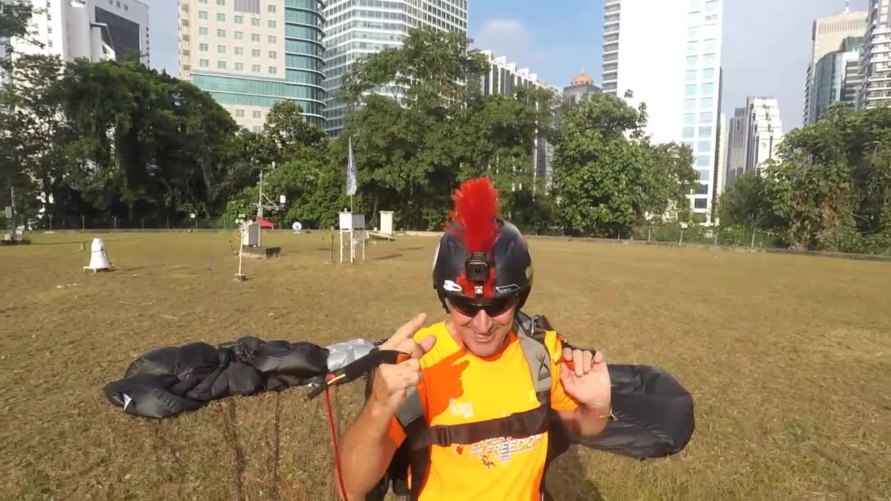 BASE JUMP at KL tower in Malaysia