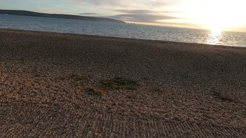 Overlooking the Isle of wight. Sunset Hiking